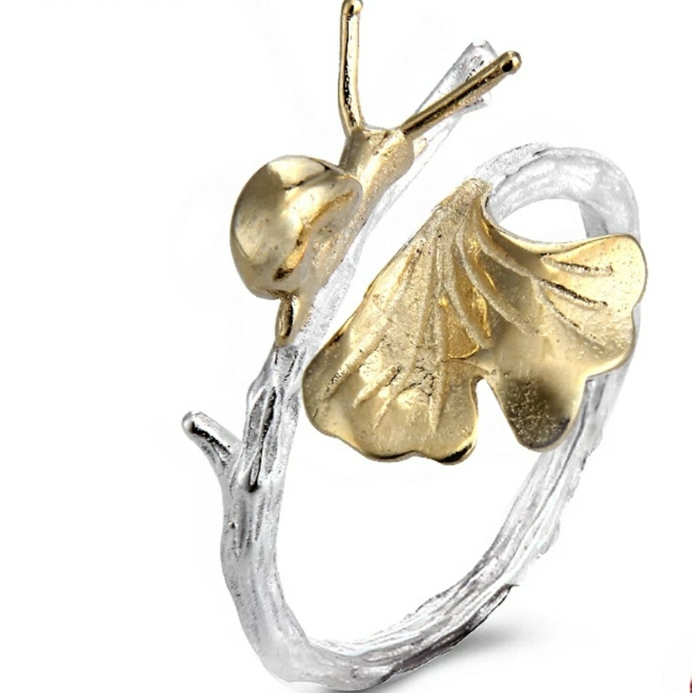 NWOT Snail-Stem Ring Size Adjustable
